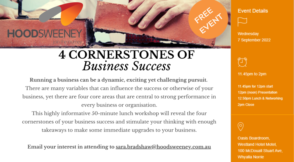 Free Event 4 Cornerstones Of Business Success Whyalla Business And